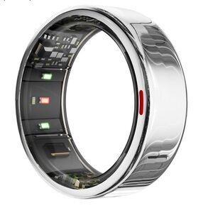 Wireless Charging Case & Sizing Kit, Activity & Sleep Tracker Smart Ring Silver